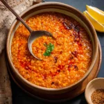Turkish Bulgur Red Lentil Stew (Ezo Gelin Çorbası) First Image